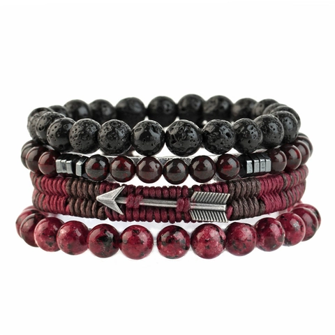 Bracelet Multicouche En Cuir De Vachette Tressé Avec Pierres Oeil De Tigre Et Perles De Lave Bijoux En Alliage Pour Hommes