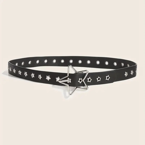 Riem Van PU Leer Met Sternieten En Stern Gesp Western Punk Stijl Mode Tailleband Voor Dames
