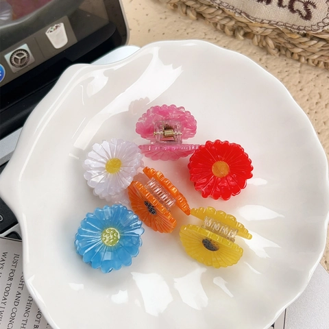 Gänseblümchen Haarspangen Celluloseacetat Mini Sonnenblume Haarnadeln Für Frauen Mädchen Süße Florale Haar-Accessoires