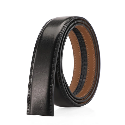 Men's Split Cowhide Leather Belt Strap Replacement Only For Automatic Buckle Business Casual Waistband No Buckle Belt Body