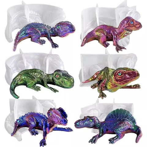 3D Dinosaur Silicone Molds For Resin Casting DIY Animal Shape T-Rex Fondant Baking Cake Decoration Chocolate Candy Tools