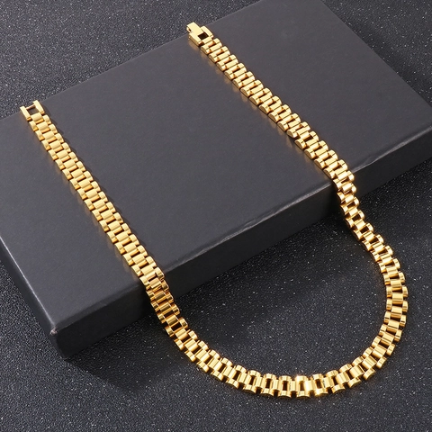 Collana A Catena In Acciaio Inossidabile Cinturino Per Orologio Da Uomo Punk Streetwear Gioielli Moda Hip Hop