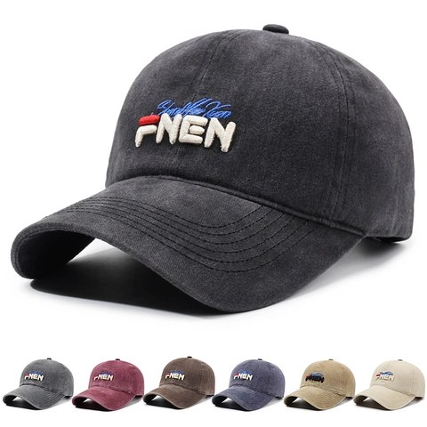 Washed Cotton Baseball Cap Vintage Bestickte Buchstaben Sonnenschutz Retro Outdoor Freizeit Hut Für Herren Damen