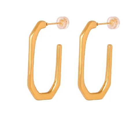 Orecchini A Cerchio Geometrici In Acciaio Al Titanio Minimalisti Placcati In Oro Argento Stile Chic Per Donne