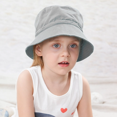 Cappello Da Sole Per Bambini Rete Traspirante Cotone All'aperto Spiaggia Cappello Da Pescatore Per Piccoli