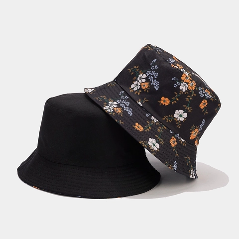 Floral Print Fischerhut Polyester Faltbar Breite Krempe Sonnenschutz Kappe Für Frauen Outdoor Reise Urlaub Frischer Stil