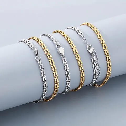 Pulsera De Acero Inoxidable Minimalista Para Mujer Cadena De Eslabones En U Hueca Joyería Geométrica