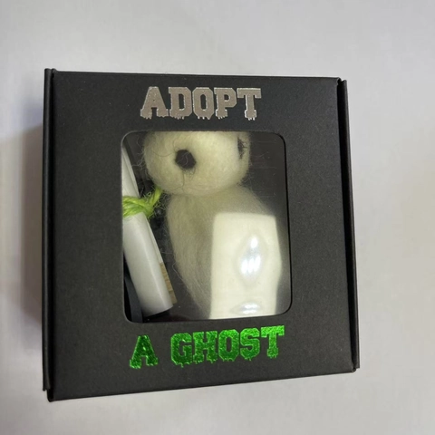 Piccolo Fantasma Peluche Bambola In Feltro Di Lana Con Scatola Regalo Nera E Pergamena Novità Halloween Natale