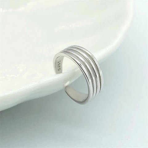 Bague De Pied Minimaliste Argent Sterling 925 Lignes Parallèles Bijoux De Pied Réglables Pour Femmes
