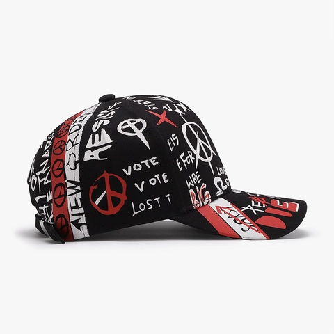 Berretto Da Baseball Graffiti Puro Cotone Traspirante Streetwear Regolabile Visiera Curva Outdoor Protezione Solare Per Uomini Donne
