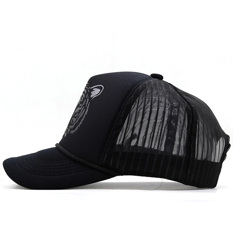 Casquette Trucker Imprimé Tête De Tigre Casquette De Baseball En Maille Respirante Protection Solaire Hommes Femmes