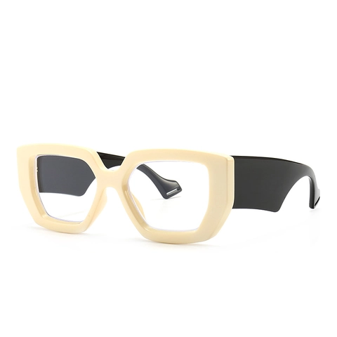 Occhiali da Sole Poligonali Retrò a Montatura Spessa per Donna Materiale PC UV400 Anti Luce Blu Occhiali alla Moda Stile INS Accessori da Viaggio