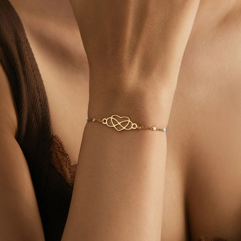 Minimalistisches Edelstahl Herz Unendlichkeit Armband Für Damen Bunte Perlen Emaille Gold Silber Schmuck Geschenk