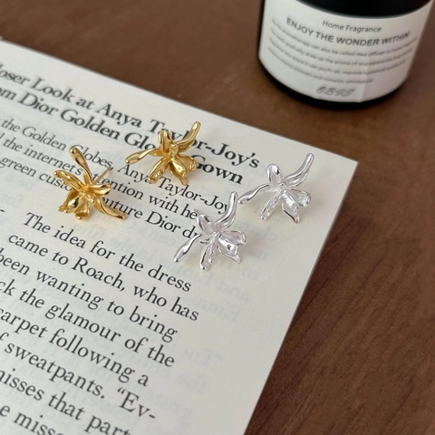 Pendientes De Botón De Flor De Lirio Plata De Ley 925 Pulida Minimalista Elegante Joyería Para Mujeres
