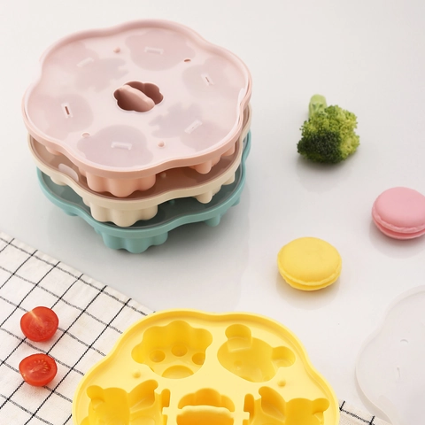 Stampo Alimentare In Silicone Con Coperchio Resistente Al Calore Per Cottura Al Vapore Forma Zampa Di Orso DIY Bambino