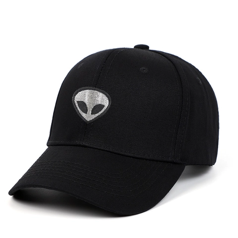 Berretto Da Baseball In Cotone Ricamo Alieni Regolabile Tesa Curva Cappello Da Sole Casual