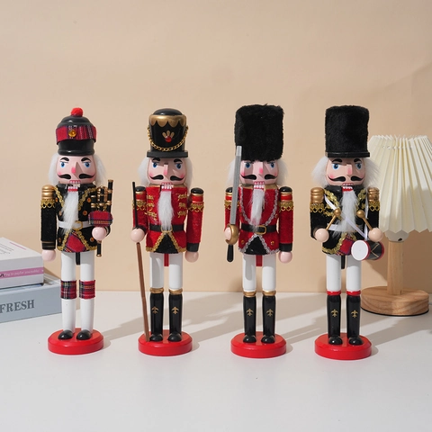 Christmas Wooden Nutcracker Soldier Ornaments Classic Hand Painted Festive Tabletop Home Decor Gift