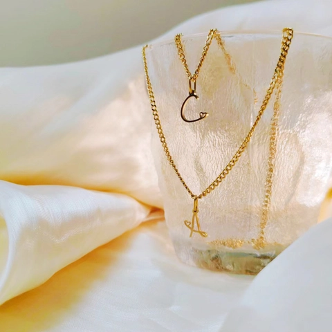 Edelstahl Herz Initial Buchstabe Halskette Personalisiert Einfache Alphabet Anhänger Halskette Für Damen Mädchen Täglicher Schmuck
