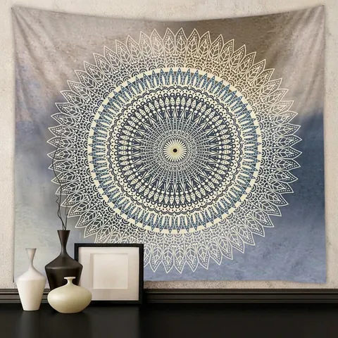 Tapiz De Pared Bohemio Patrón De Mandala Tela De Poliéster Estilo Étnico Decoración De Hogar Para Espacio De Vida