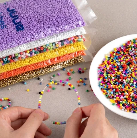 Round Glass Seed Beads Mixed Colors Tube Bugle Beads DIY Jewelry Making Supplies Handmade Bracelet Necklace Craft Material
