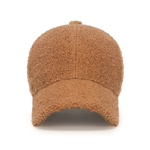 Winter Warm Teddy Fleece Baseball Cap For Women Men Solid Color Hard Top Lambswool Curved Brim Adjustable Fashion Hip Hop Hat