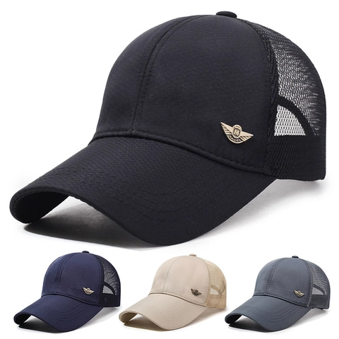 Gorra De Béisbol De Malla Transpirable Trucker Hat Ajustable Protección Solar Deporte Aire Libre Hombres