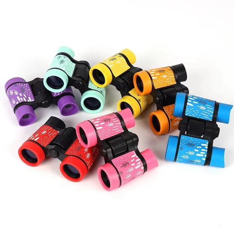 Children Binoculars Toy 4x30 With Non Slip Rubber Grip Forest Pattern For Outdoor Exploration Gift Boys Girls