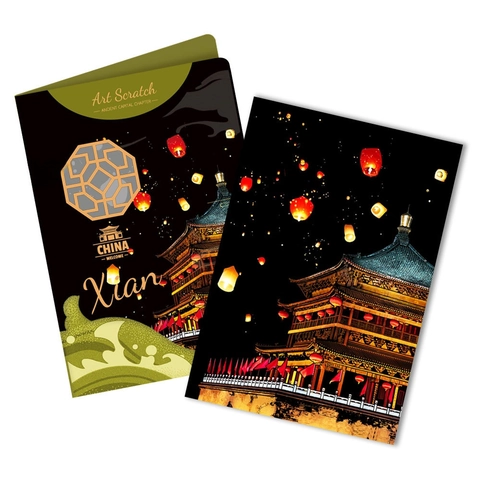 Scratch Art Paper Night City Landmarks Hand Painted DIY Drawing For Kids Adults With Wood Tool Creative Souvenir