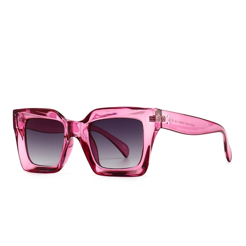 Retro Square Sunglasses For Women Men PC Frame UV400 Protection Gradient Lens Fashion Thick Frame Travel Outdoor Eyewear