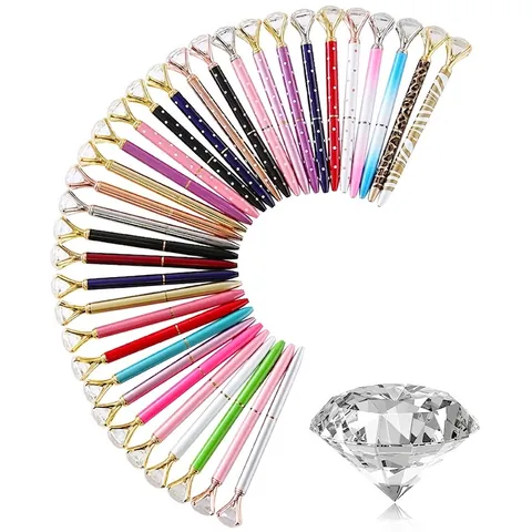 Penna A Sfera Con Diamante In Cristallo Metallo Penna A Torsione Elegante Per Ufficio Scuola Matrimonio Regalo