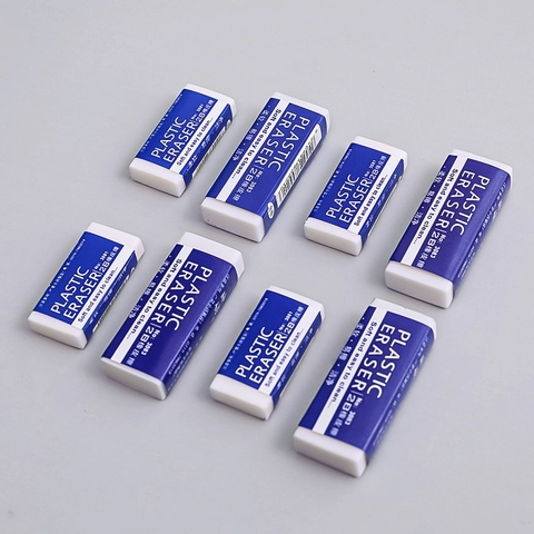 Gomma In Plastica Blu Bianco 2B Morbida Facile Da Pulire Per Studenti Scuola Esame Schizzo Disegno Cancelleria Rettangolare