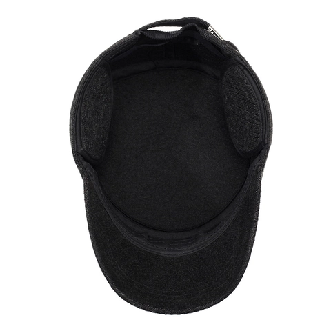 Gorra De Cadete De Lana De Invierno Para Hombre Cálida Resistente Al Viento Militar Gorra Plana Con Protección Oídos Ajustable Exterior
