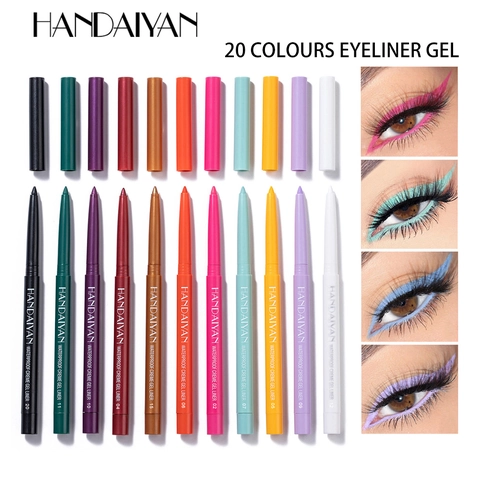 Waterproof Crème Gel Eyeliner Potlood Vlekvrij Langdurig Kleurrijke Oogmake-up Mat Metallic Glad Hoog Gepigmenteerd