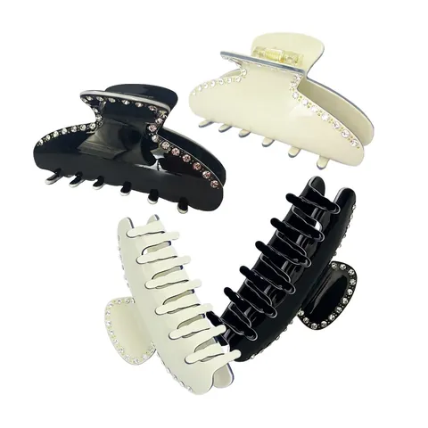 Molletta Per Capelli Vintage In Acetato Con Strass Grande Fermaglio A Squalo Eleganti Accessori Per Capelli Da Donna