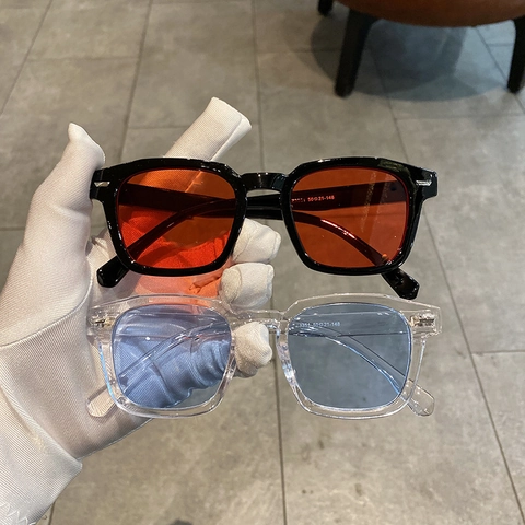 Vintage Square Sunglasses UV400 Acetate Frame Trendy Fashion Hip Hop Style Unisex Decorative Eyewear For Men Women