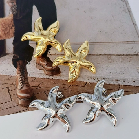Pendientes De Estrella De Mar Cobre Metal Estilo Océano Individual Minimalista Geométrico Para Mujeres