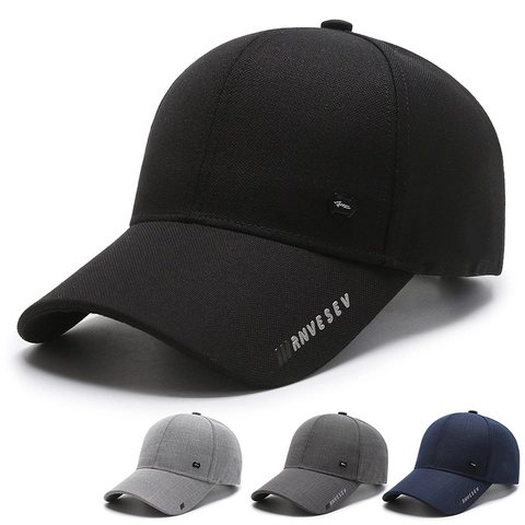 Herren Baseballkappe Verstellbare Sonnenschutzhut Polyester Baumwolle Lässige Sportmütze Mit Metallabzeichen Und Buchstabendruck