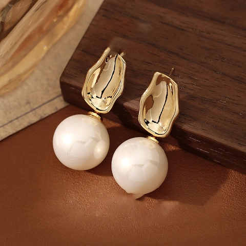 Orecchini Pendenti Con Künstliche Perle Retro Francesi Con Perno In Argento Eleganti Gioielli In Lega Di Lusso Per Donne