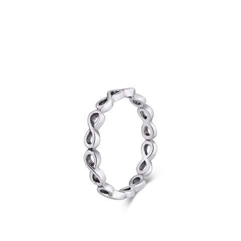 Anello Infinito In Argento Sterling 925 Fascia Con Simbolo Collegato Minimalista Per Donna Gioielli Geometrici