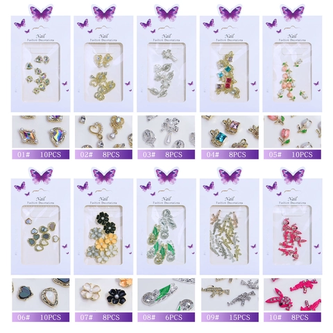 Ciondoli Decorativi Per Nail Art In Lega Tulipano Coniglio Cuore Fiore Strass Perla Artificial Accessori Per Manicure Fai Da Te