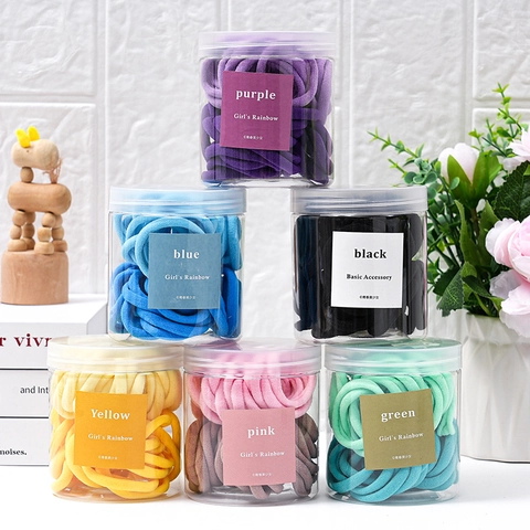 Seamless High Elasticity Hair Ties Cloth Knitted Fabric Hair Rings Candy Color Daily Ponytail Holders Women Girls