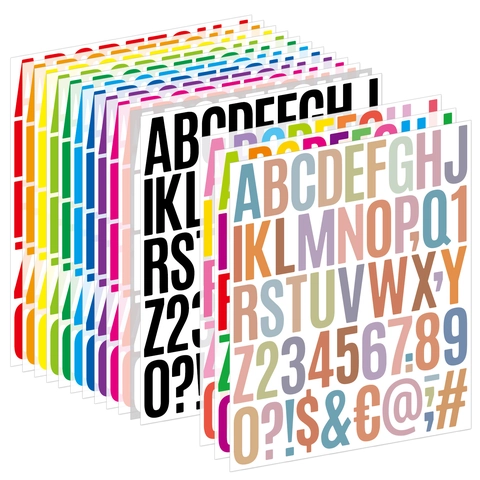 Adesivi Lettere Numeri Vinile Impermeabile Decalcomanie Alfabeto Per Cassetta Postale Bottiglia Acqua Scrapbooking Multicolore
