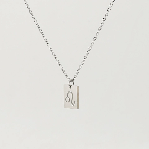 Zodiac Pendant Necklace Stainless Steel 18K Gold Plated Twelve Constellation Horoscope Jewelry For Women Simple Elegant
