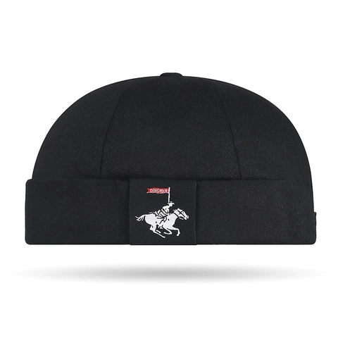 Cappello Docker Senza Tesa In Cotone Regolabile Retro Miki Cap Con Etichetta Cavaliere Stile Vintage Streetwear Uomo Donna