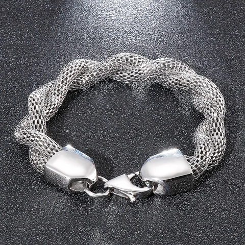 Snake Chain Bracelet 316L Stainless Steel Twisted Spiral Mesh Woven Punk Minimalist Industrial Jewelry For Men