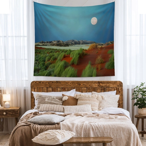 Tapiz Paisaje Tela Poliéster Desierto Luna Colgar Pared Dormitorio Sala Estar Bohemio Naturaleza Arte Decoración