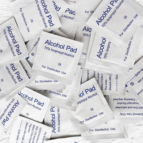 Alcohol Pads 70% Isopropyl Alcohol Disinfection Wipes Wrapped For Earring Piercing Care Jewelry Cleaning Sterile Prep