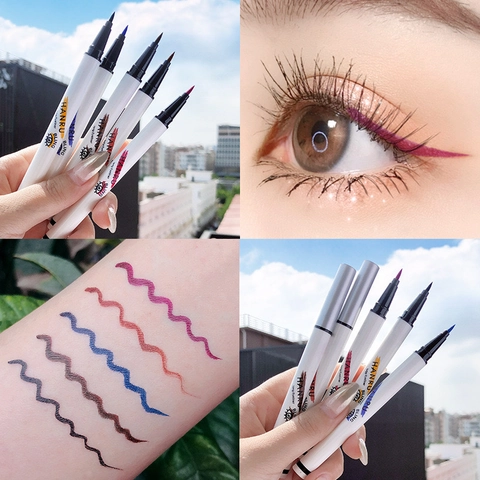 Eyeliner Liquido Colorato Impermeabile Lunga Durata Punta In Spugna Ultra Fine Trucco Occhi Cosmetici Per Donne