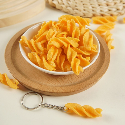 Simulazione Pasta Fusilli Modello Portachiavi PVC Cibo Finto Snack Pendente Oggetti Di Scena Per Fotografia Giocattolo Decorativo Creativo