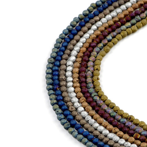 Perline In Pietra Naturale Tonde Sfaccettate Agata Geode Placcato Colorato Per Creazione Di Gioielli DIY Collane Bracciali